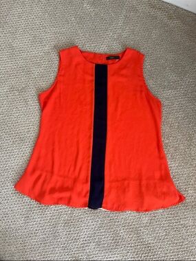 THML Bright Orange Sleeveless Top with Navy Center Panel